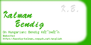 kalman bendig business card